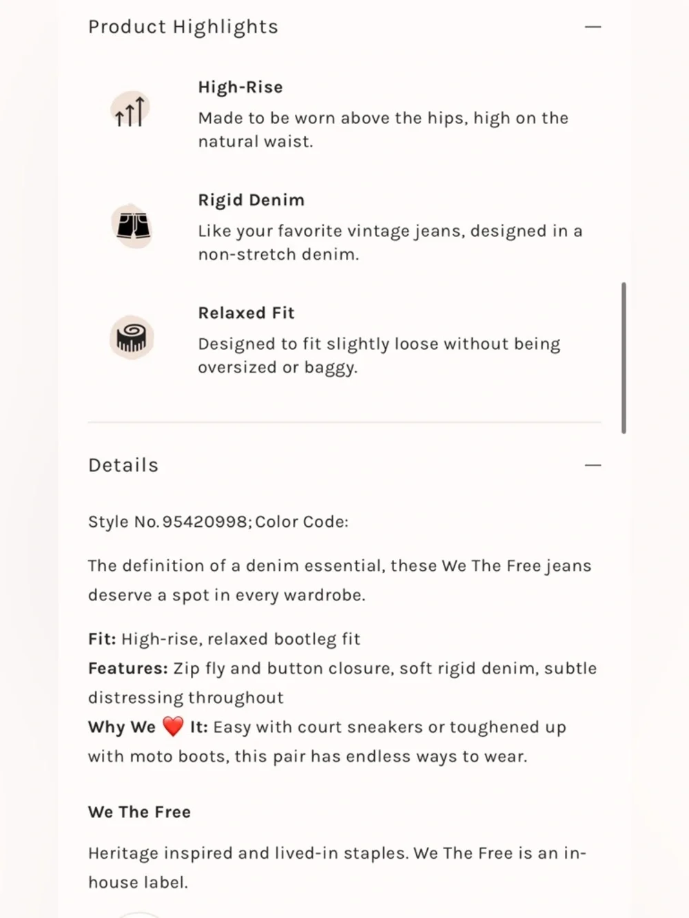 Free People relaxed fit